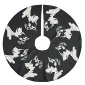 ハスキーなクリスマスツリースカートそり犬のツリースカート ブラッシュドポリエステルツリースカート (正面)