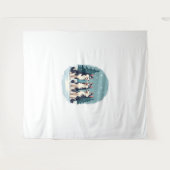 ハスキーなクリスマス合唱犬 タペストリー (正面(横))