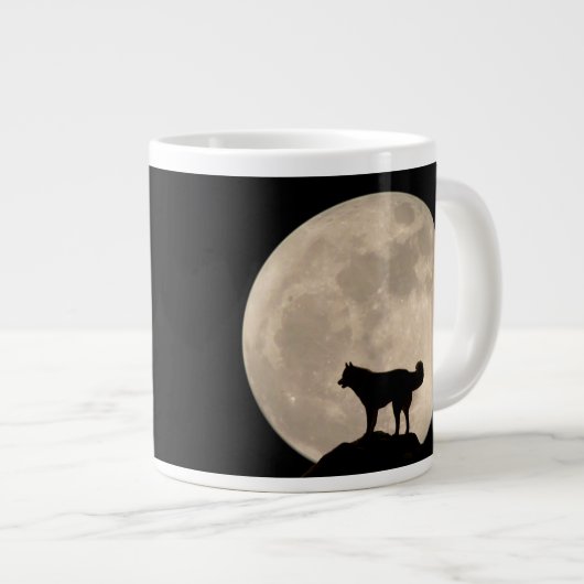 ハスキーなコーヒーマグシベリアのハスキーのジャンボカップそり犬 ジャンボコーヒーマグカップ (正面右)
