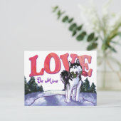 ハスキーなバレンタインデー シーズンポストカード (スタンド正面)