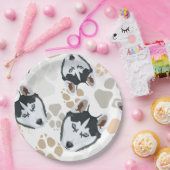 ハスキーなパターン犬の足 ペーパープレート (パーティー)