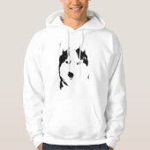 ハスキーなフード付きスウェットシャツのそり犬のフード付きのスエットシャツ犬のワイシャツ パーカ (正面)