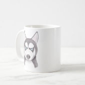 ハスキーなマグのおもしろいでハスキーな顔幸せでハスキーな犬のマグ コーヒーマグカップ (正面左)