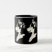 ハスキーなマグのコーヒーカップのカッコいいのシベリアンハスキーのコップ ツートーンマグカップ (中央)