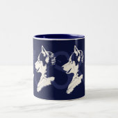 ハスキーなマグのコーヒーカップのカッコいいのシベリアンハスキーのコップ ツートーンマグカップ (中央)