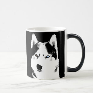 ハスキーなマグのコーヒーカップのカッコいいのシベリアンハスキーのコップ モーフィングマグカップ