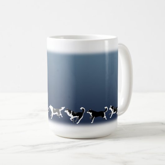 ハスキーなマグのコーヒーカップのシベリアンハスキーのそり犬のコップ コーヒーマグカップ (正面右)