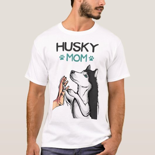 ハスキーなママ犬の恋人ガールズウィメンズ Tシャツ (正面)