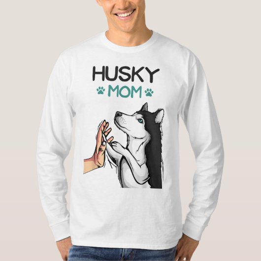 ハスキーなママ犬の恋人ガールズウィメンズ Tシャツ (正面)