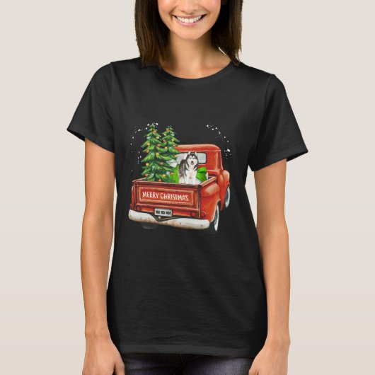 ハスキーなメリークリスマス Tシャツ (正面)