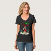 ハスキーなライトメリークリスマス Tシャツ (正面フル)