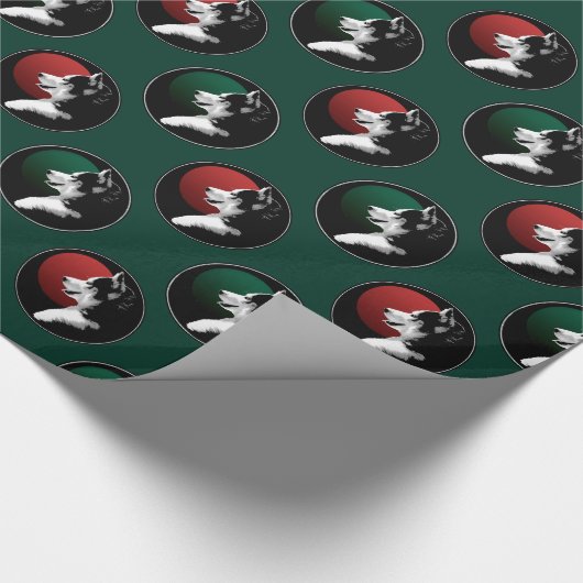 ハスキーな包装紙のクリスマスのハスキーなギフトの紙 ラッピングペーパー (角)