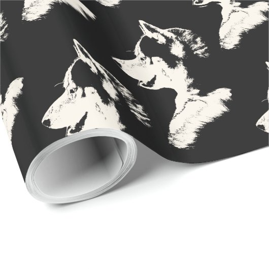 ハスキーな包装紙のハスキーな子犬のそり犬の紙 ラッピングペーパー (ロールコーナー)