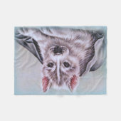 ハスキーな子犬ペットポートレートのスケッチ犬の芸術のギフト フリースブランケット (正面(横))