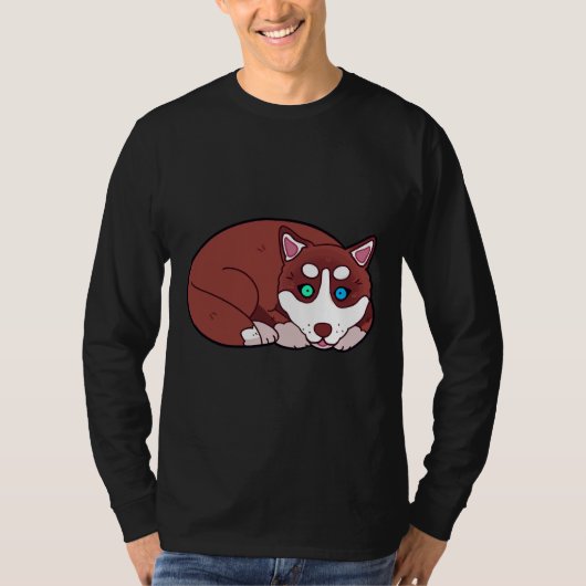 ハスキーな子犬 Tシャツ (正面)