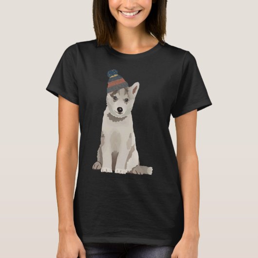 ハスキーな子犬 Tシャツ (正面)