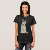 ハスキーな子犬 Tシャツ (正面フル)