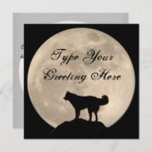 ハスキーな招待状のパーソナライズなハスキー/オオカミカード 招待状 (正面/裏面)