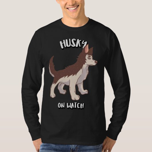 ハスキーな時計 Tシャツ (正面)