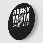 ハスキーな母親は一生 |おもしろい犬デーギフト ラージ壁時計 (傾斜)