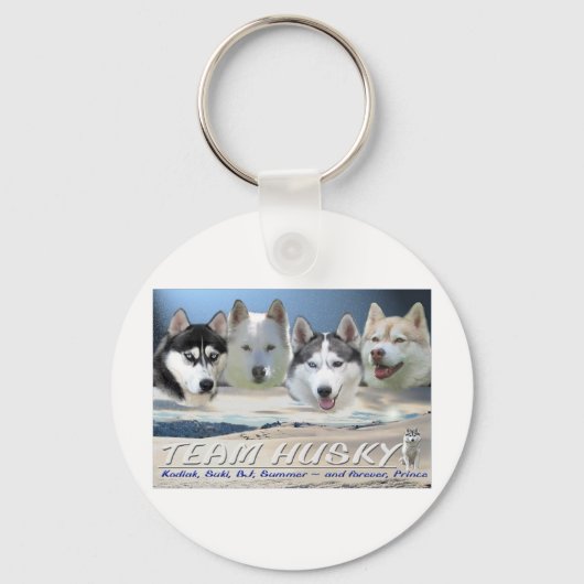 ハスキーな犬のそり キーホルダー (正面)