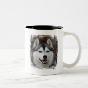 ハスキーな犬のコーヒー・マグ ツートーンマグカップ