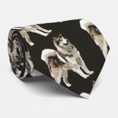 ハスキーな犬のデジタルスケッチタイ ネクタイ (ロール)