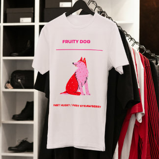 ハスキーな犬のフルーティーなイチゴの果実 Tシャツ