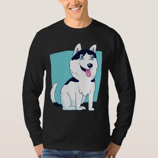 ハスキーな犬の子犬 Tシャツ (正面)