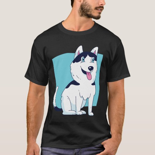 ハスキーな犬の子犬 Tシャツ (正面)