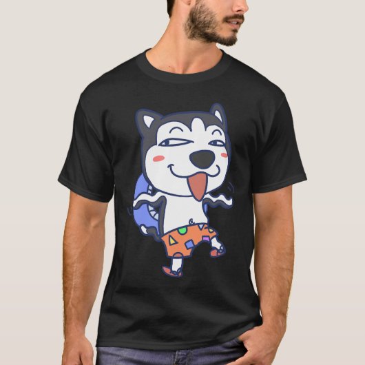 ハスキーな犬の顔 Tシャツ (正面)