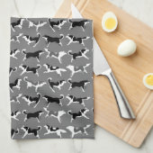 ハスキーな犬タオルのハスキーなマラミュートのふきん キッチンタオル (四つ折り)