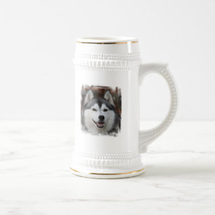 ハスキーな犬ビールステイン ビールジョッキ