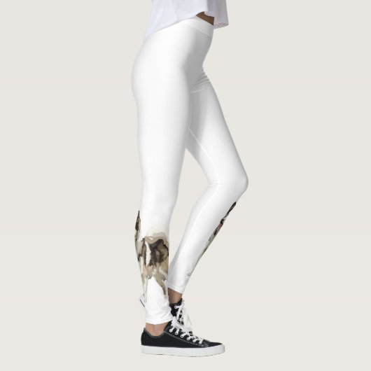 ハスキーな犬、ハスキーな愛カスタムのレギンス レギンス (右)