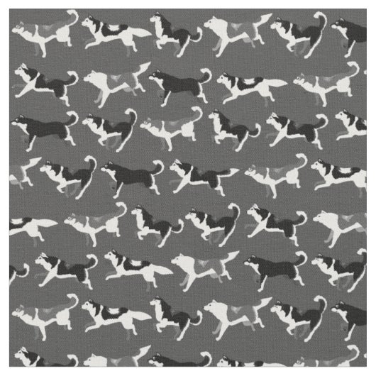 ハスキーな生地のシベリアンハスキーの生地犬の織物 ファブリック (クローズアップ)