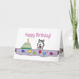ハスキーな誕生日を共有して下さい カード