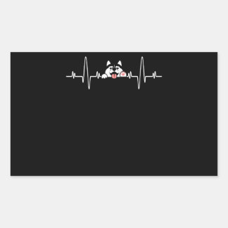 ハスキーな贈り物 |シベリクールアのハスキーのハートビート 長方形シール