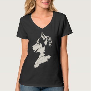 ハスキーなTシャツレディースハスキー/オオカミの芸術のTシャツ Tシャツ