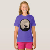 ハスキーのキッズシャツスリング犬のキッズハスキーのスウェットシャツ Tシャツ (正面フル)