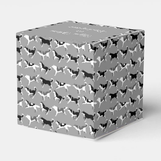 ハスキーのギフトボックスをパーソナライズかすれた犬のチームボックス フェイバーボックス (裏面サイド)