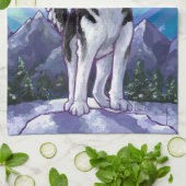 ハスキーのギフト&アクセサリー キッチンタオル (折り畳み)