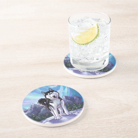 ハスキーのギフト&アクセサリー コースター (側面)