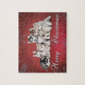 ハスキーのクリスマス ジグソーパズル (縦)