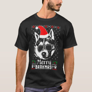 ハスキーのクリスマスGIF Tシャツ