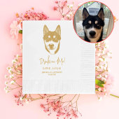 ハスキーのシビパーソナライズされたル犬が飲む 縁ありカクテルナプキン