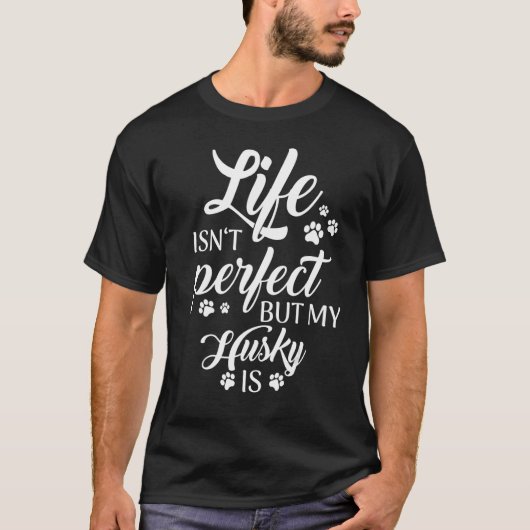 ハスキーのシベリアのハスキー犬 Tシャツ (正面)