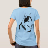 ハスキーのジャケット女性のシベリアのハスキー犬のジャケット Tシャツ (裏面)