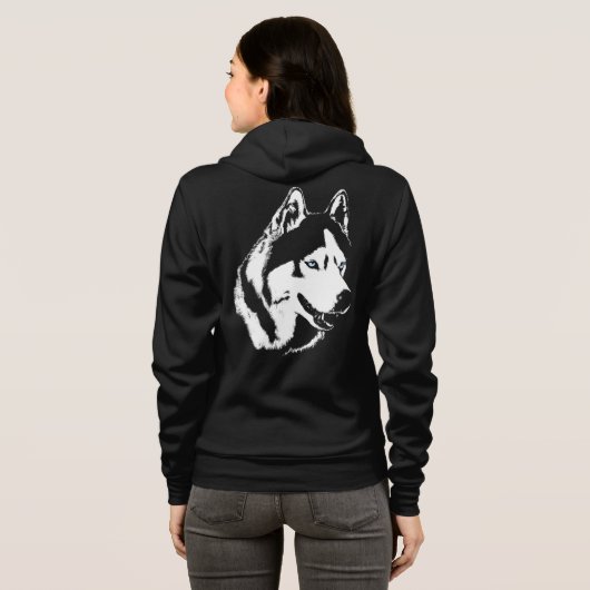 ハスキーのジャケット女性のハスキーのマラムートジャケット パーカ (裏面フル)