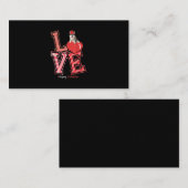 ハスキーのバレンタインデーの贈り物 |ハスキーハートデザイン 名刺 (正面/裏面)