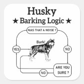 ハスキーのバーキング論理シベリアおもしろいドッグ皮肉 スクエアシール (正面)